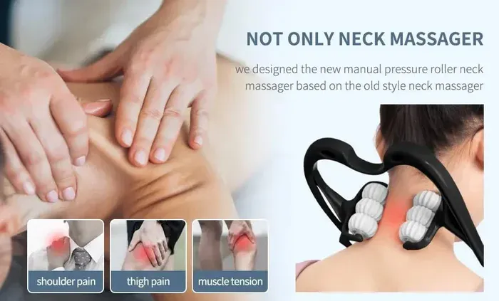 Neck massager in use